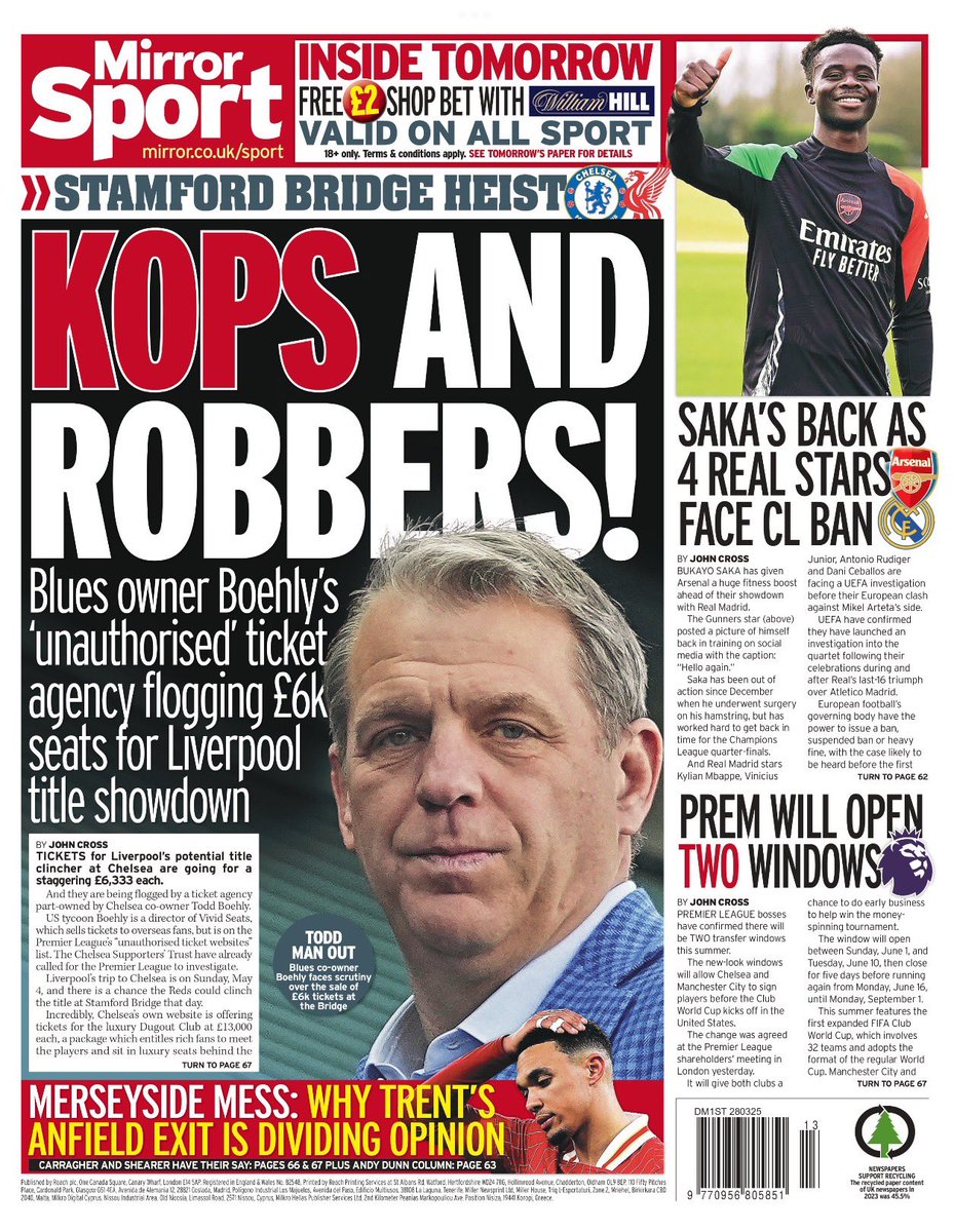 cfbcity_'s tweet photo. Friday 28th March 2025
UK national newspaper back pages #Sport #BackPages #tomorrowspaperstoday https://t.co/MxdbukNPcT