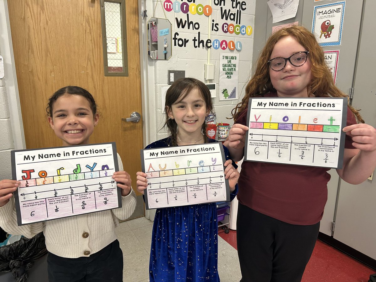 Using our names to help with fractions today! <a href="/MRSroadrunners/">Middle Road School</a>