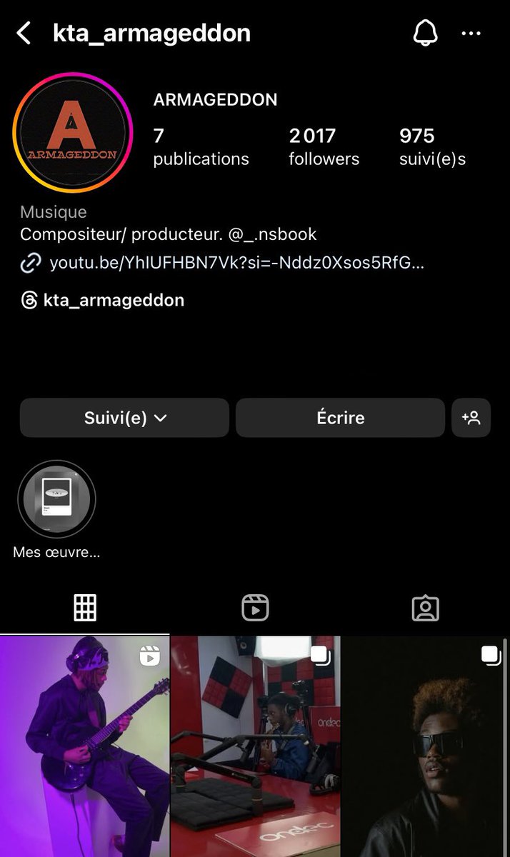 sesearest's tweet photo. Les insta du bassiste et soliste de la partie sebene 🔥

MERCI POUR LES TRAVAUX LES FRÈRES https://t.co/xBapfRrJuT