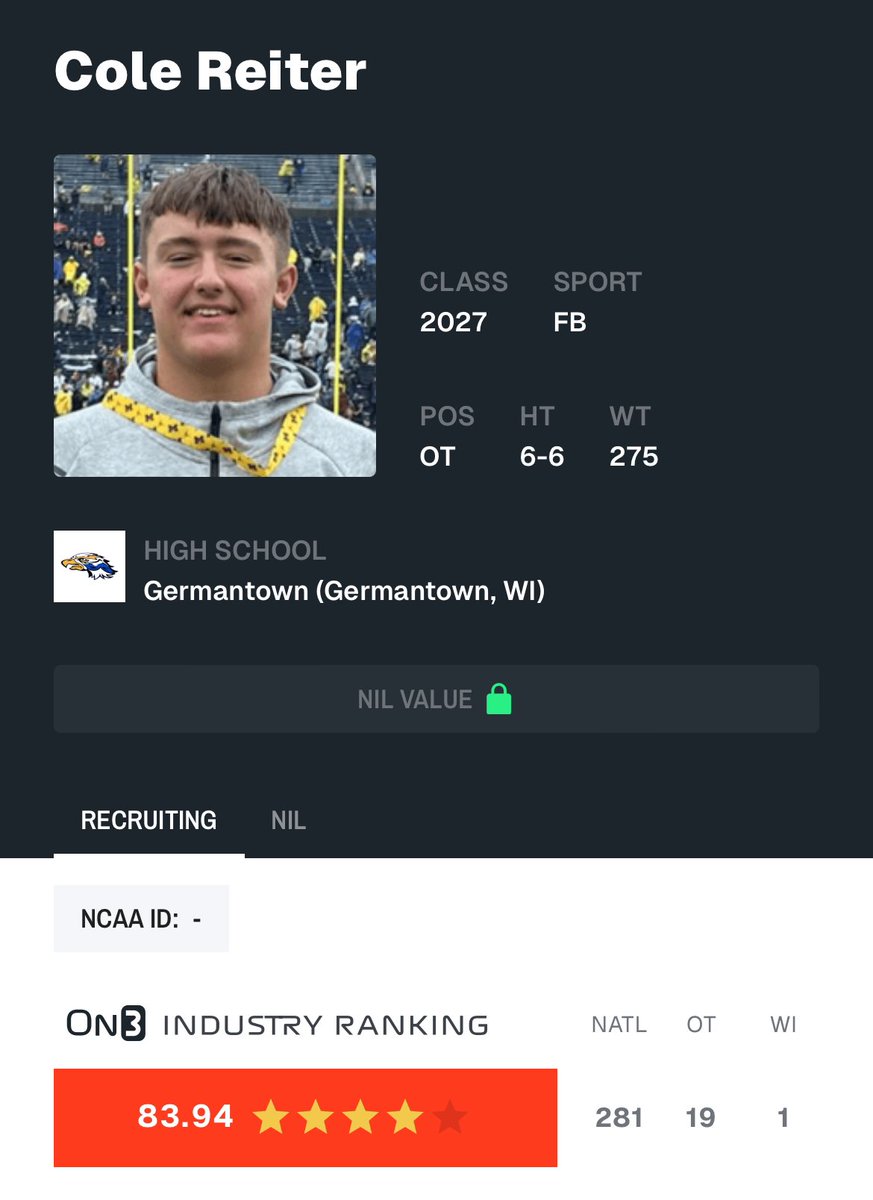 Thank you for the ranking @On3Recruits!
<a href="/GtownGridiron/">Germantown Gridiron Club</a>