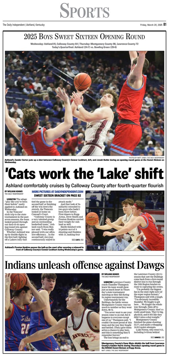 Matthew Sparks (@sparkswillfly35) on Twitter photo Friday's sports front! Local work by <a href="/THExWilliam/">THE William</a> x2 <a href="/thatphotoguy82/">Matt Jones</a> x2
See you at Rupp tomorrow morning Friday's sports front! Local work by <a href="/THExWilliam/">THE William</a> x2 <a href="/thatphotoguy82/">Matt Jones</a> x2
See you at Rupp tomorrow morning