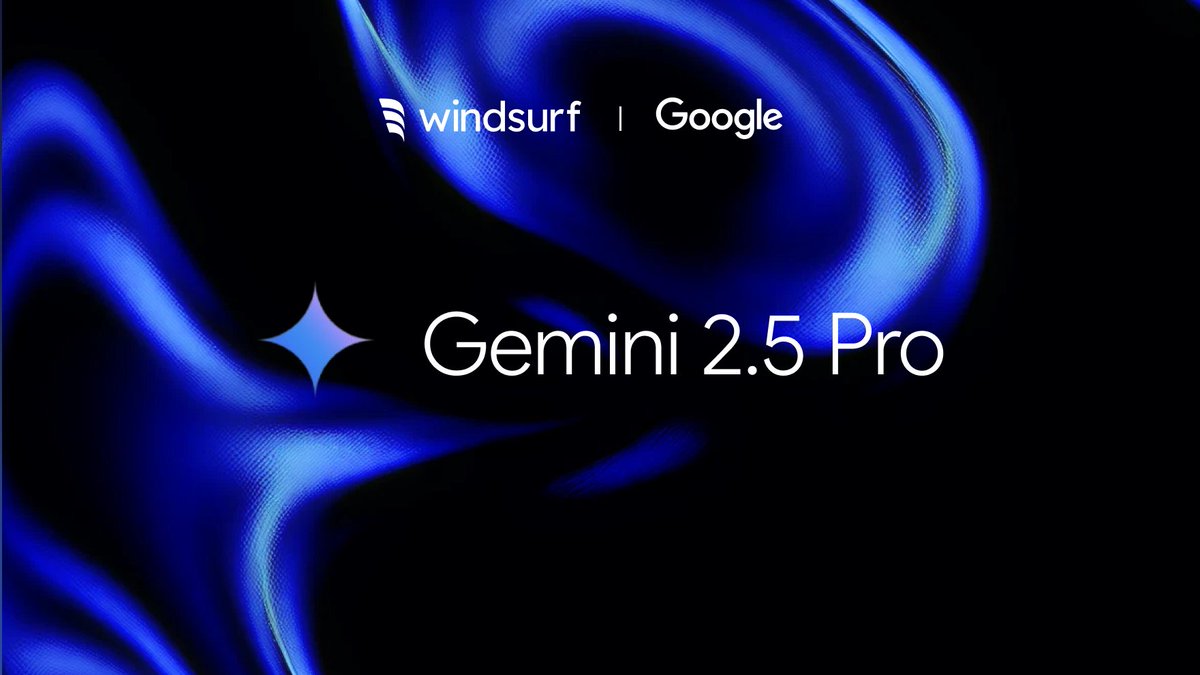 Gemini 2.5 Pro is now available in Windsurf! ✨