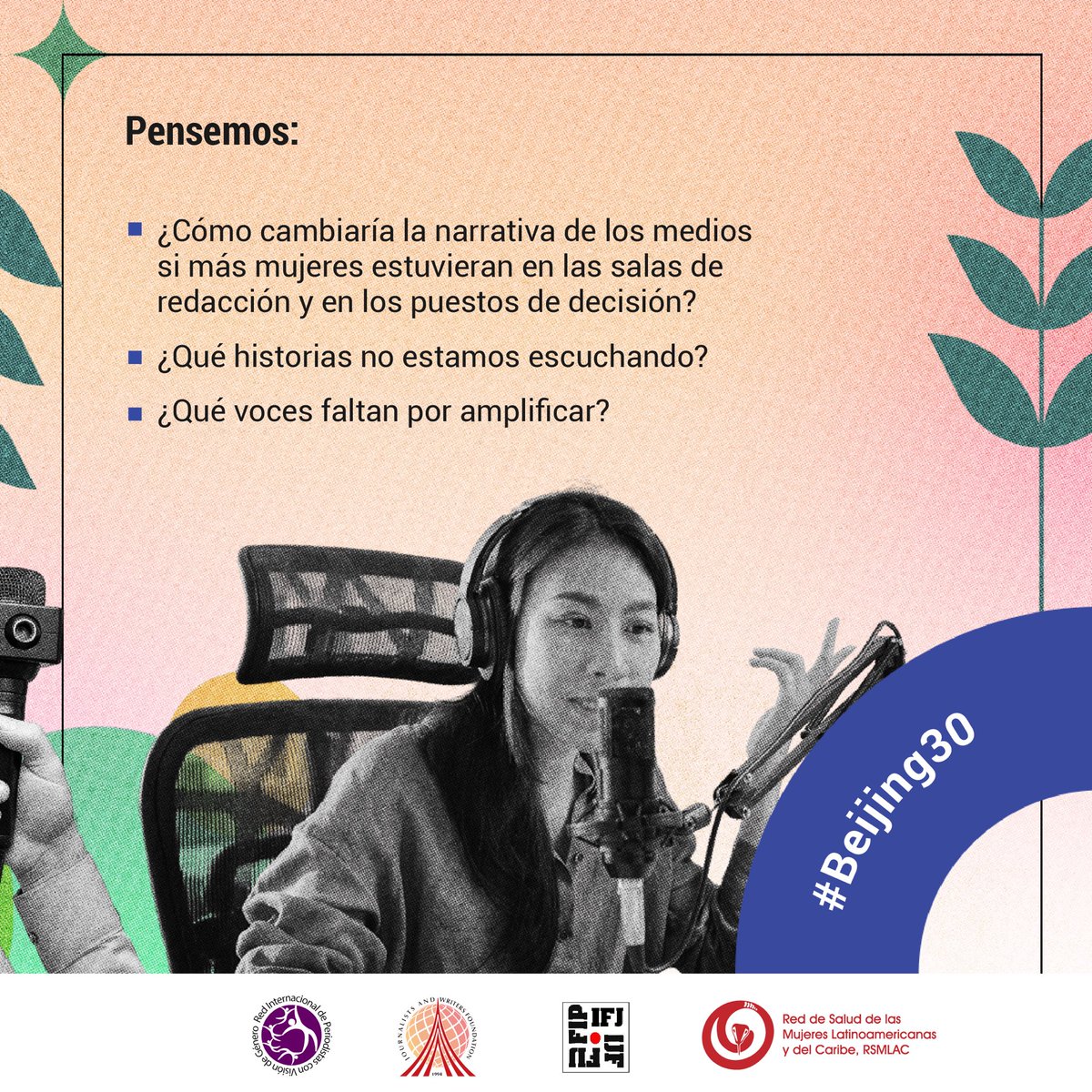 #CapítuloJ #Beijing30 #RIPVG #MujeresPeriodistas 
📣 ¿Sabías que solo el 27% de los cargos directivos en los medios de comunicación son ocupados por mujeres? ¡Necesitamos más mujeres en la toma de decisiones!