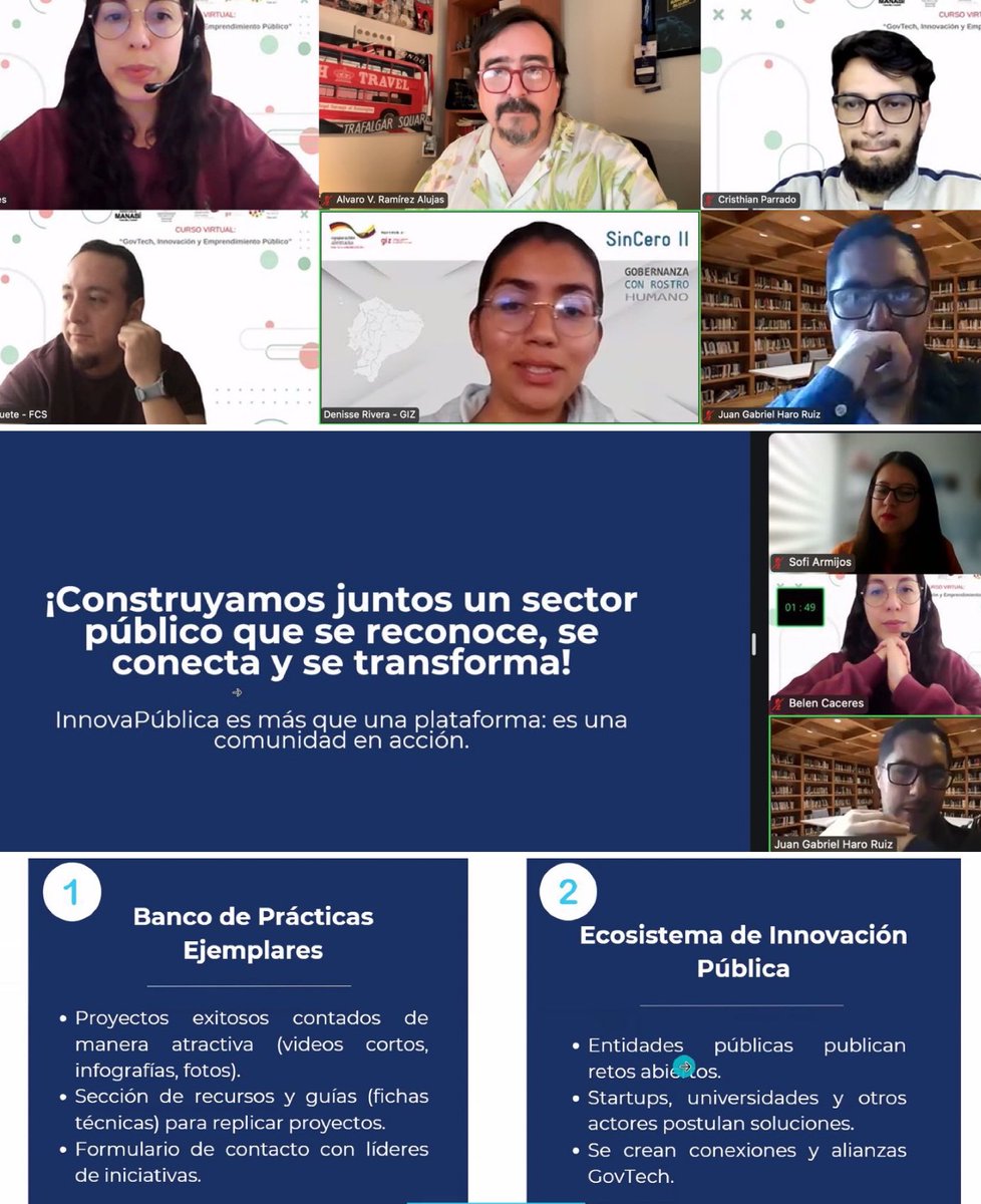 GovTechHub's tweet photo. Estas semanas apoyamos la evaluación de proyectos para impulsar ecosistema #GovTech en Ecuador, para el curso organizado por @PrefecturManabi y @GIZEcuador, junto a @redmatriz y equipo de tutores especialistas @CuadranteSur_Ec #GovTechLab https://t.co/VwCyaugU97