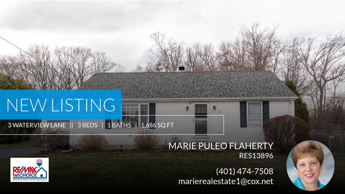 MariePuleo's tweet photo. 📍 New Listing 📍 Take a look at this fantastic new property that just hit the market located at 3 Waterview Lane in North Providence. Reach out here or at (401) 474-7508 for more information

Marie Puleo Flaherty
Re/Max 1ST Choice... https://t.co/jpNmhRmY4X https://t.co/54cpi2qcRk