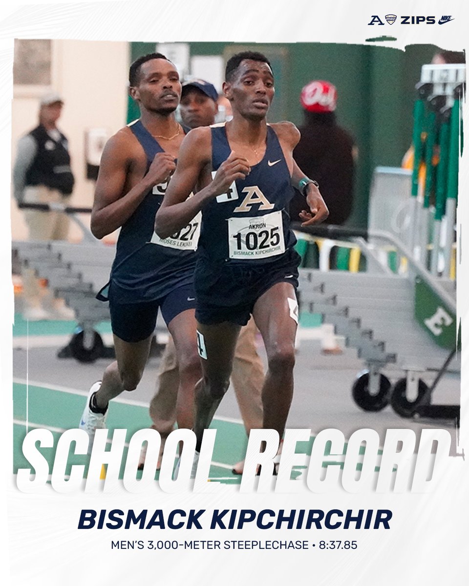 Akron Zips Track/CC (@zipstfcc) on Twitter photo 👏 Congrats to <a href="/ZipsTFCC/">Akron Zips Track/CC</a> Bismack Kipchirchir on registering a school-record time of 8:37.85 in the men's 3,000-meter steeplechase at the Raleigh Relays
#GoZips | <a href="/ZipsTFCC/">Akron Zips Track/CC</a> 🦘 👏 Congrats to <a href="/ZipsTFCC/">Akron Zips Track/CC</a> Bismack Kipchirchir on registering a school-record time of 8:37.85 in the men's 3,000-meter steeplechase at the Raleigh Relays
#GoZips | <a href="/ZipsTFCC/">Akron Zips Track/CC</a> 🦘