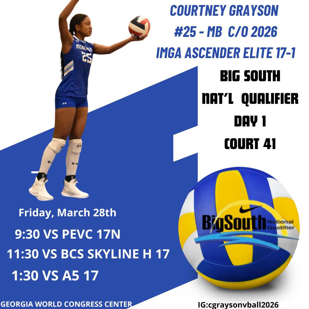 🚨Big South Tournament this weekend in Atlanta. Ready‼️ #goascenders

<a href="/VBallrecruiter/">Kara Hill</a> <a href="/CoachSamWol23/">Sam Wolinski</a> <a href="/OTBSports_/">Off the Bench Sports/PREP NEWS/ Life Off The Bench</a> <a href="/usavolleyball/">USA Volleyball</a>