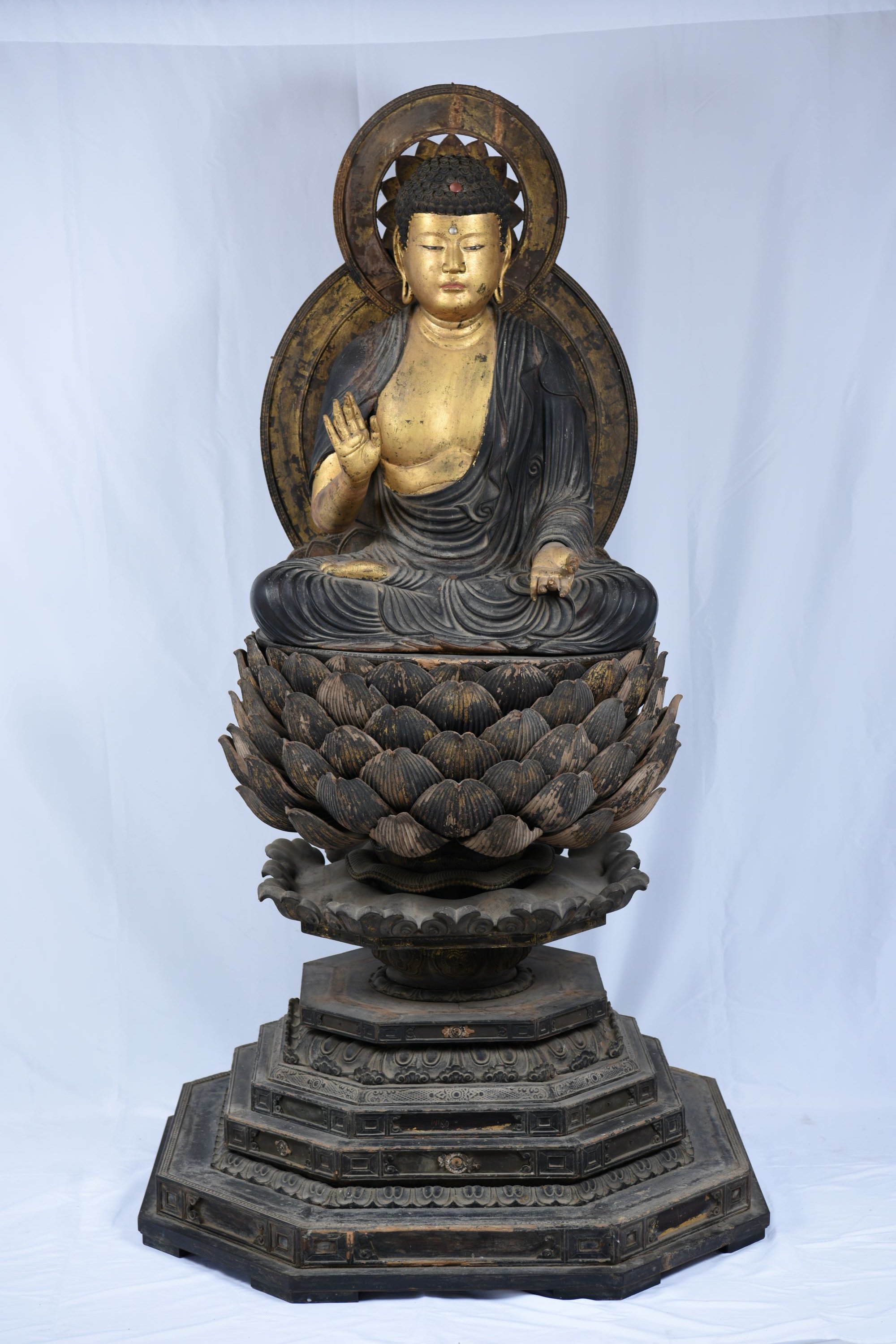 仏教美術 室町時代 木彫 阿弥陀如来坐像 仏像（極上品/綺麗 総檜