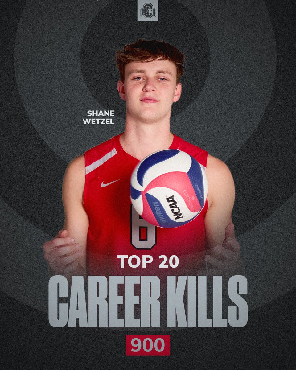 With 12 kills so far, Shane Wetzel reached 900 for his career, good for the No. 19 spot in Ohio State history. #GoBucks
