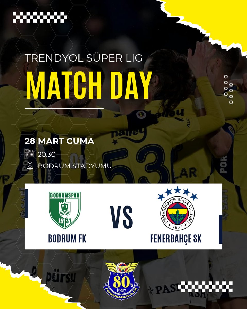 🆚 S. Bodrumspor 
🗓 28 Mart Cuma
🕣 20.30
📍 Grey Beton Bodrum Stadyumu
<a href="/80sRamazan/">Ramazan Çetinkaya..Fenerbahçeliler</a> <a href="/80s_Genctayfa/">80s_genctayfa</a> <a href="/Fenerbahce/">Fenerbahçe SK</a>