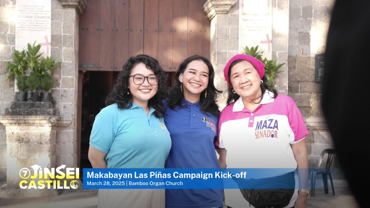 Makabayan Campaign Kick-off sa Las Piñas ⚡

Received a blessing from Msgr. Bobby Olaguer sa Bamboo Organ Church 🫶 Now we're off to Bernabe Compound, Las Piñas Public Market, CAA, and lastly Manuyo Dos 💙

See you Las Piñeros! ✊

#7JinseiCastillo
#Makabayan2025