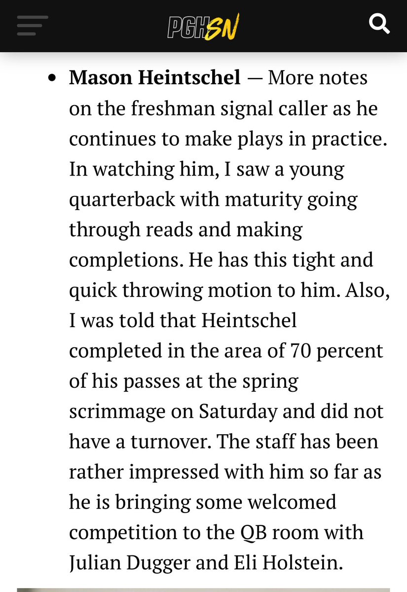 Brad Maendler (@bradmaendler) on Twitter photo Pitt Freshman QB Mason Heintschel is turning heads during spring ball πβ¦
<a href="/mason_heinch06/">Mason Heintschel</a>
pittsburghsportsnow.com/2025/03/27/pitβ¦
#QBXπ―πͺπͺ Pitt Freshman QB Mason Heintschel is turning heads during spring ball πβ¦
<a href="/mason_heinch06/">Mason Heintschel</a>
pittsburghsportsnow.com/2025/03/27/pitβ¦
#QBXπ―πͺπͺ