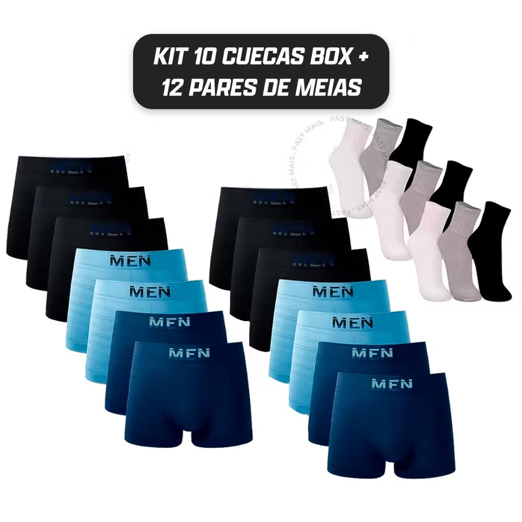 Dê uma olhada em Kit 10 Cuecas Boxer Microfibra Adulto + 12 Pares Meias Algodão por R$59,78 - R$64,78. Compre na Shopee agora! s.shopee.com.br/20hfqzGzQr?sha…
