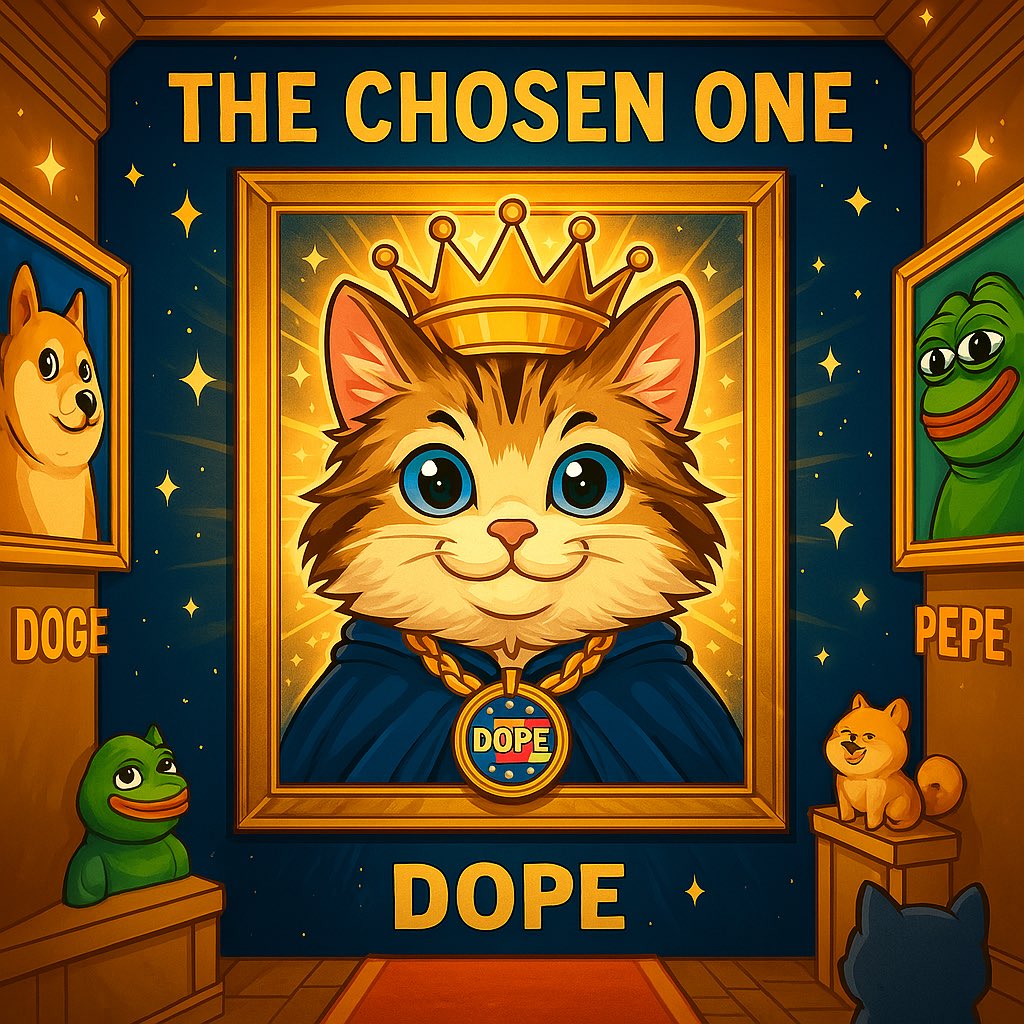 DopeCatX's tweet photo. 👑 Legends fade, but icons rise. DopeCat isn’t just another memecoin — he’s The Chosen One.

Welcome to the Hall of Fame.

https://t.co/h6FbXgvpxq

#DOPECAT #MemeCoin #CryptoLegends #Next100x https://t.co/kkR3Cks49a