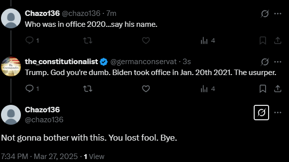 germanconservat's tweet photo. I chased off another. LOL. He blocked me shortly afterwards. https://t.co/psP16YdSsl