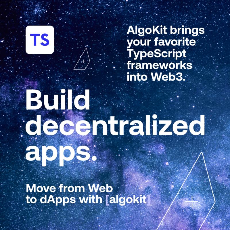 AlgoFoundation's tweet photo. Build dApps Faster with AlgoKit 3.0 🏃
Tired of complex smart contracts for tokenizing assets? Algorand has a better way. Discover ASAs today.