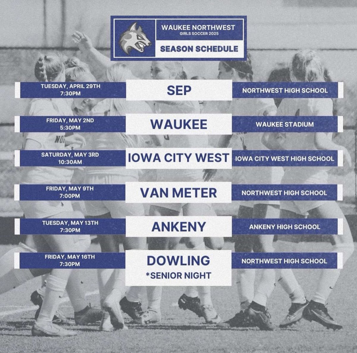 It’s a great practice when I stop not 1, but several PKs. 

A week from tomorrow is our first <a href="/GirlsSoccerNWHS/">Waukee Northwest Girls Soccer</a> game! 

Let’s go.