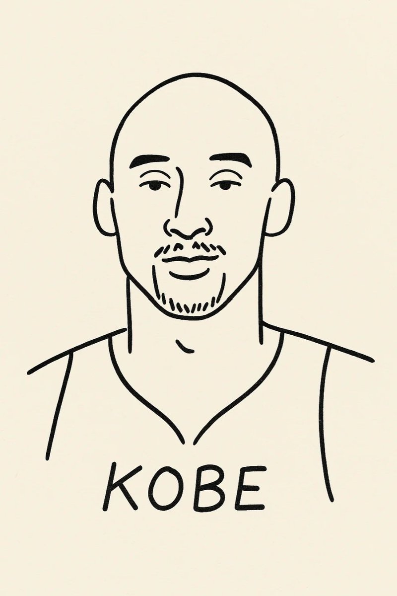 One simple sketch. 
No filters, no fancy effects. 
No algorithm to understand what these few strokes mean to those who remember.

#Legend <a href="/Lakers/">Los Angeles Lakers</a> #Kobe
