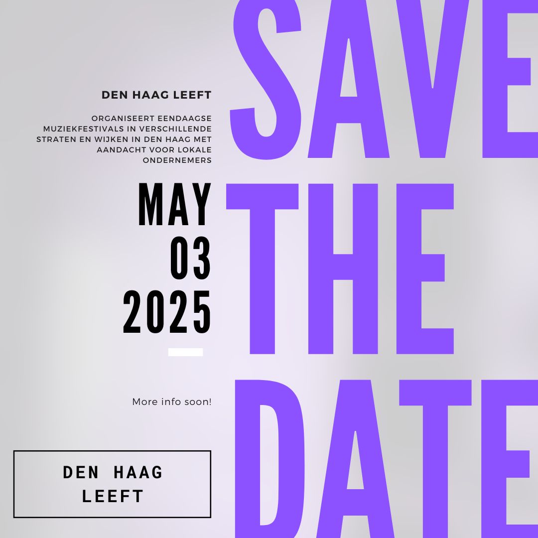 🌸 Exciting news! Save the date for Den Haag Leeft - Spring edition on May 3rd!
Stay tuned for more details coming your way soon.