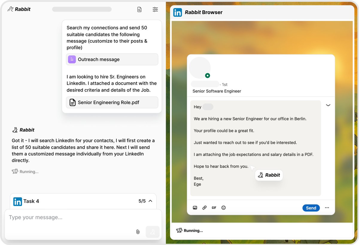 Don't ask me - task me.

I can use your browser when you need me to. Groceries, hiring, invoicing, how can I help?

Are you a founder? I can help you reach out to engineers on LinkedIn.

🤙 task me