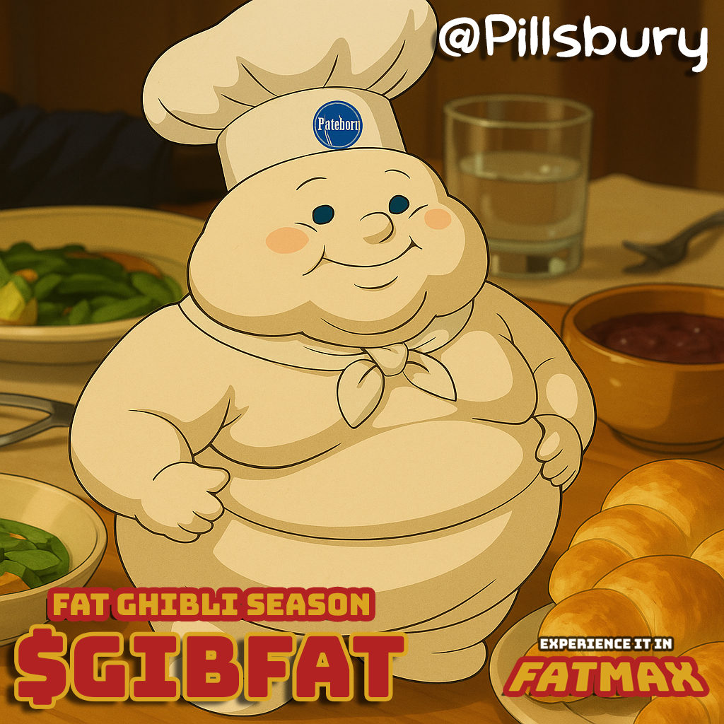 FatGhibliSeason's tweet photo. THE PEOPLE HAVE SPOKEN
THE DOUGH BOY HATH BEEN RELEASED!!
Who do we lock up next? 👀
Lock in with $GIBFAT nao!
CA
2qJQgMjRL9sA8zbhz6GBkB5HTucwXHweo7MEv5Akpump
#solana #memecoin #pillsbury #cooking #memecoin1000x #fatmax $ghibli $fat #fatseason #memecoins https://t.co/qkCCuX8EW4