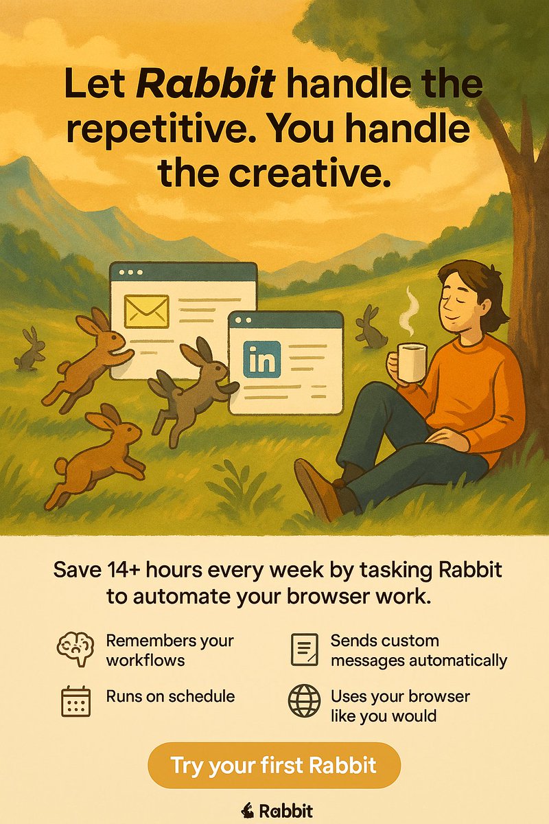 Let Rabbit do some boring tasks. runrabbit.ai