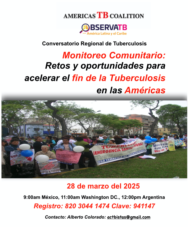 En el Conversatorio Regional de #Tuberculosis escucharemos experiencias de monitoreo comunitario de  #Argentina, #Ecuador, #Mexico y #Paraguay, abordaremos los retos y desafíos de la #TB en las #Americas y platicaremos cómo cerrar brechas y financiamientos. #EndTB