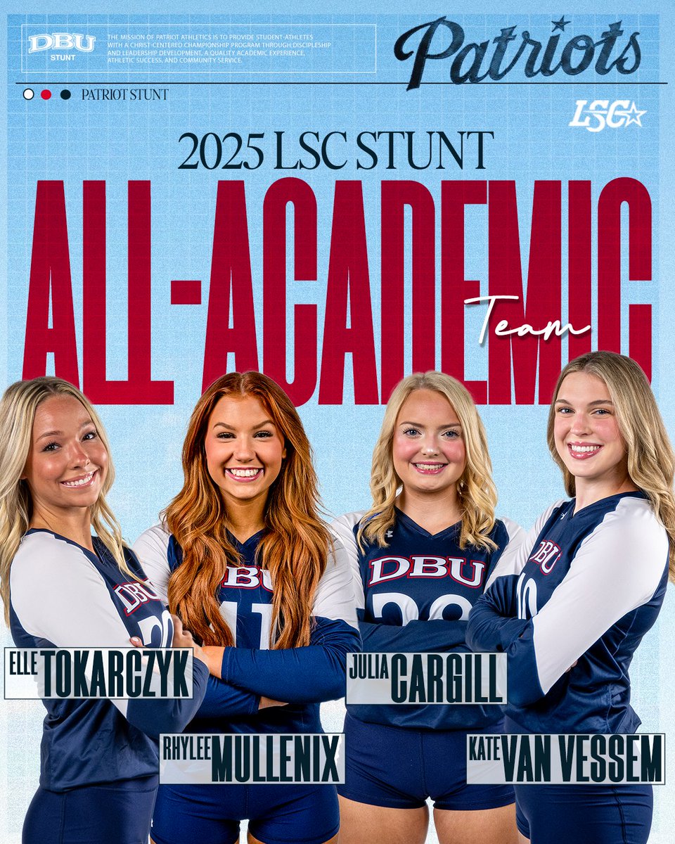 Four named to the 2025 LSC STUNT All-Academic Team!

🔗 | bit.ly/4l6CWgI