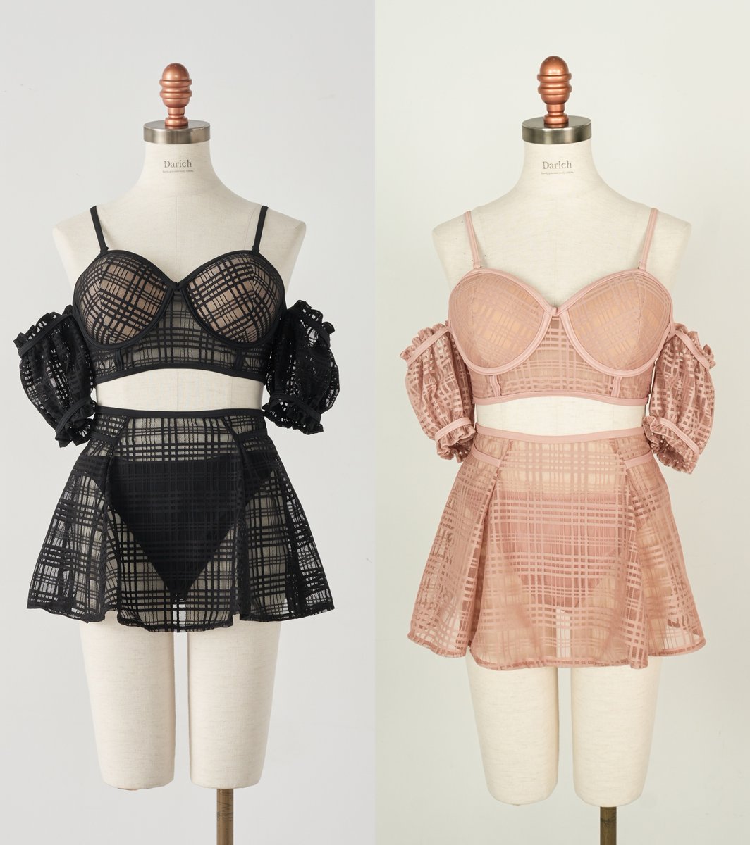 coming soon🩵🫧 【チェックレースシアービキニ】 シアーチェック