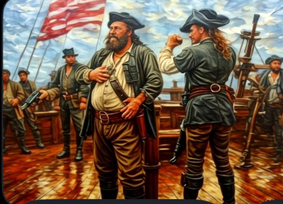 4Freespeak's tweet photo. @BlackBe51754764 Awesome, Brother! It’s an honor to be a Pirate!
Thank you for having me aboard. 🏴☠️
Three cheers for the Captain!
#EdwardTeach https://t.co/ZaA7J8vTHM