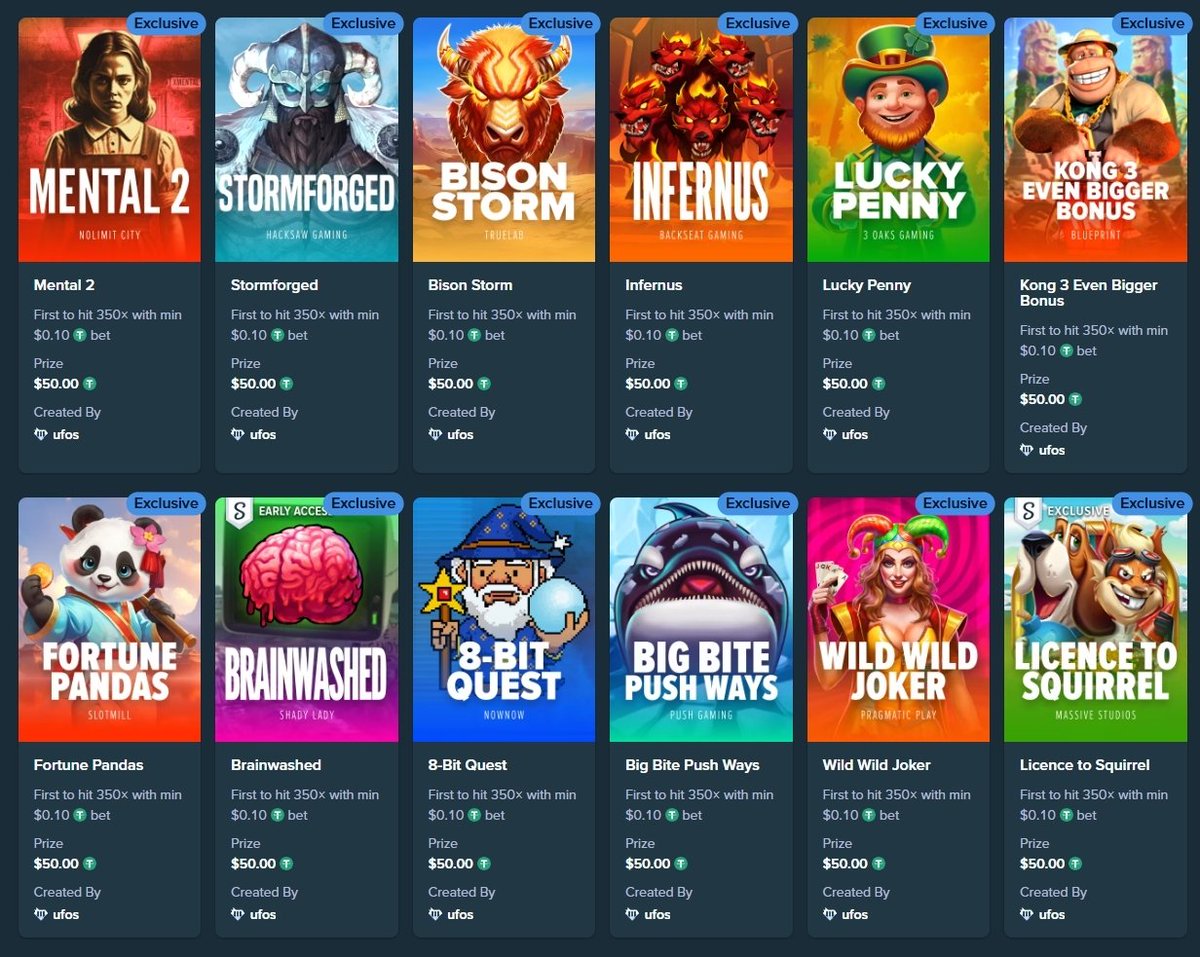 24 Slot Challenges put up now on <a href="/Stake/">Stake.com</a> 
Hit a 350x+ on 0.10 bet - get 500x paid out on top!
stake.com/?c=ufos
CODE: UFOS