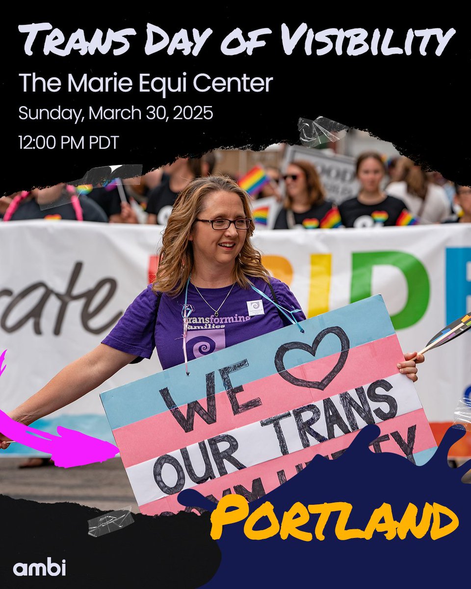 amBiSocial's tweet photo. Join #amBiPDX in a day-long banger celebrating the vibrant visibility of our trans siblings! ๐ณ๏ธโโง๏ธ : https://t.co/oyTcDa2Emx https://t.co/oZFppmYwzx