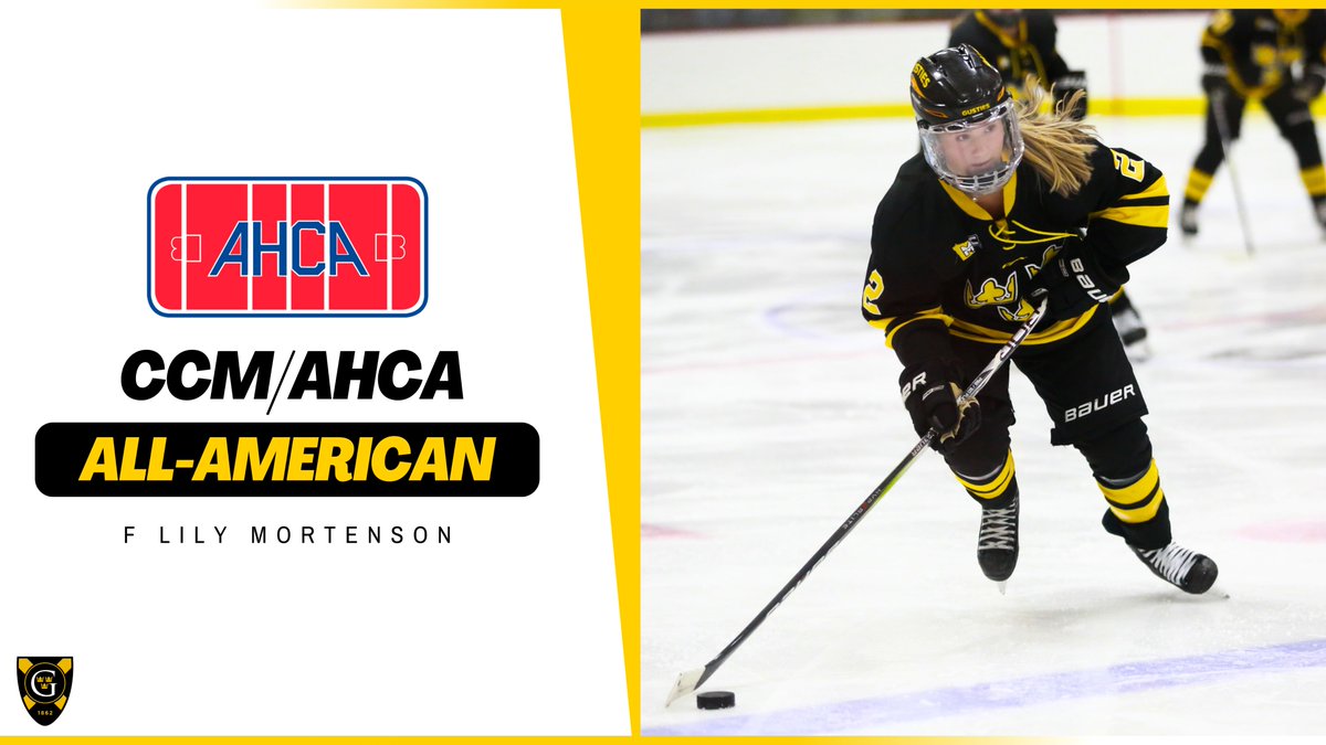 Congratulations to <a href="/GustieWHockey/">Gustavus Women’s Hockey</a> junior forward Lily Mortenson, who was selected as an <a href="/CCMHockey/">CCM Hockey</a>/<a href="/AHCAHockey/">AHCA</a> West First Team All-American! Mortenson, the MIAC OPOTY, led the Gusties with 46 points (22g, 24a) this season.

Release: gogusties.com/news/2025/3/27…

#GoGusties | #d3hky