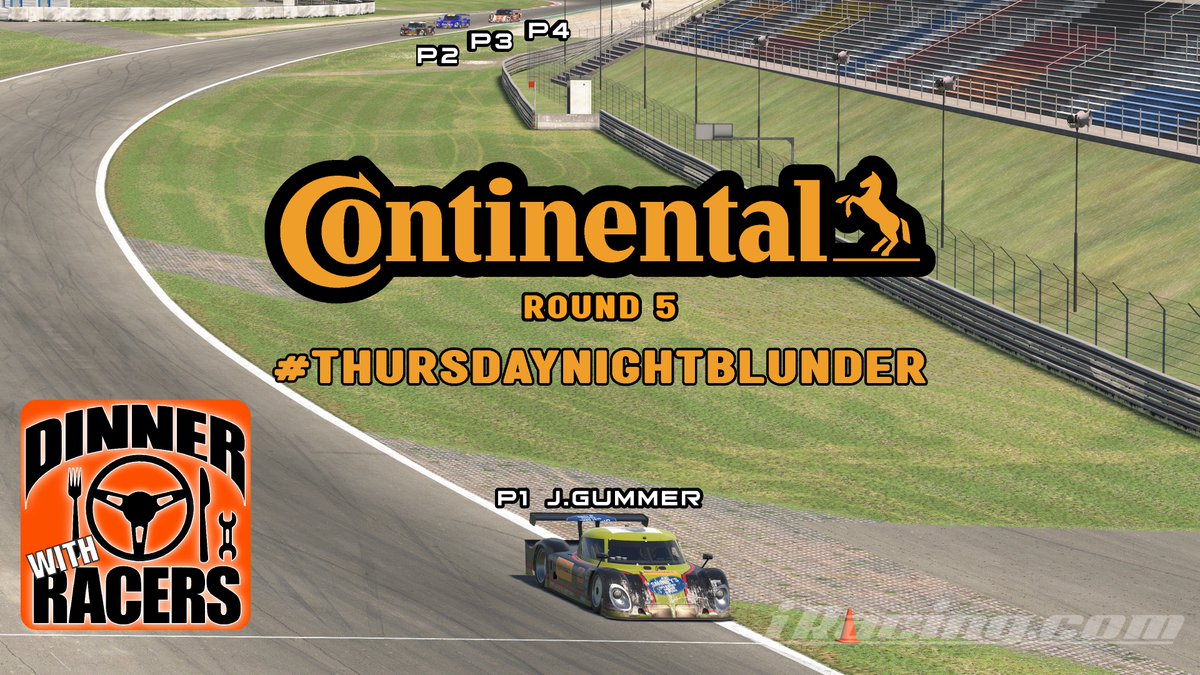 Dogathan's tweet image. Round 5 of @DWRshow #ThursdayNightBlunder by @continentaltire was really fun!! J. Gummer takes his 4th in a row🏁🏁🏁🏁 Next up our First Special Event 0f 25'!! 100 laps at Indianapolis Motor Speedway on MAY 24th 🏎🎉