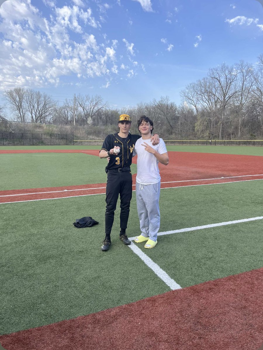 Second Varsity ab since freshman year and I hit a bomb to right. 1-1 with hbp &amp; walk. 1 Putout at 3rd. Vikes win 22-0. Looking forward to Saturday.