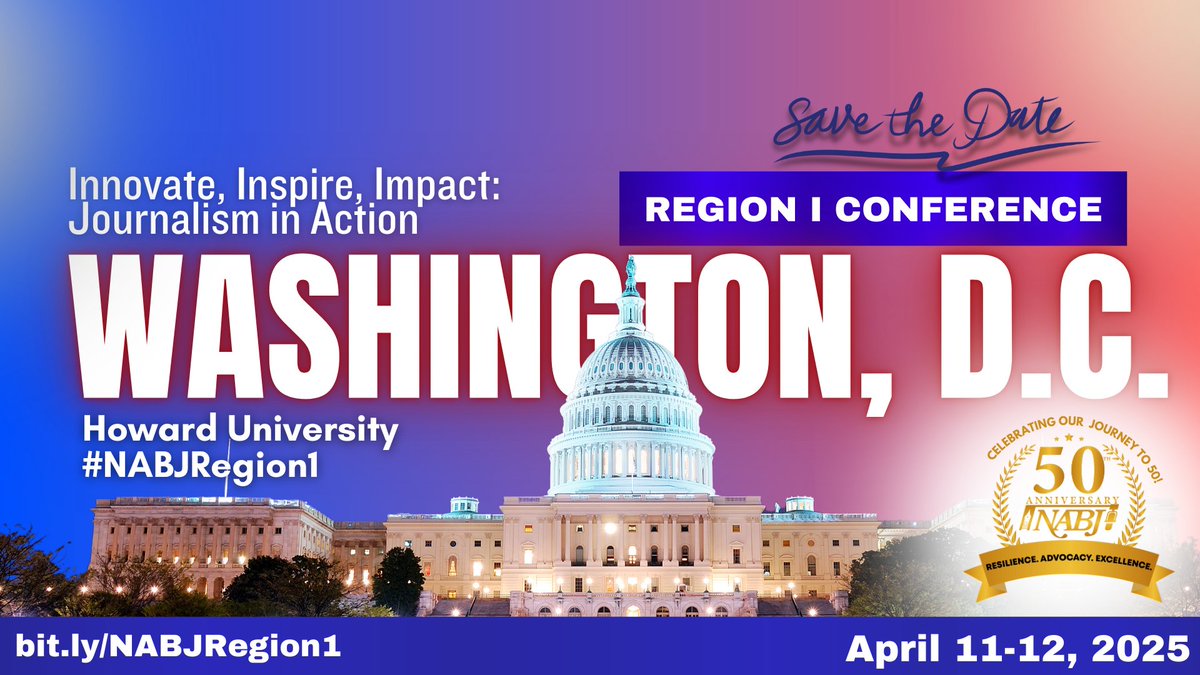 #NABJregion1: The deadline for early-bird registration prices is Monday, March 31.

Meet with recruiters from WSJ, CBS News &amp; Stations, DC News Now, NYT, and more.

🎫bit.ly/3E9hkQ6

<a href="/WABJDC/">WABJ - Washington Association of Black Journalists</a>  will host opening reception at NPR. Get tickets ➡️bit.ly/42aYZKB