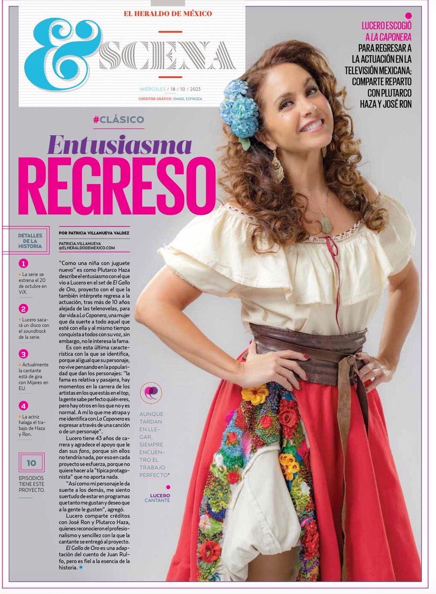 Gracias a todos, público, medios y plataformas, por apoyar siempre cada uno de mis proyectos. #ElGallo #ElGalloDeOro LUCERO ES LA CAPONERA.