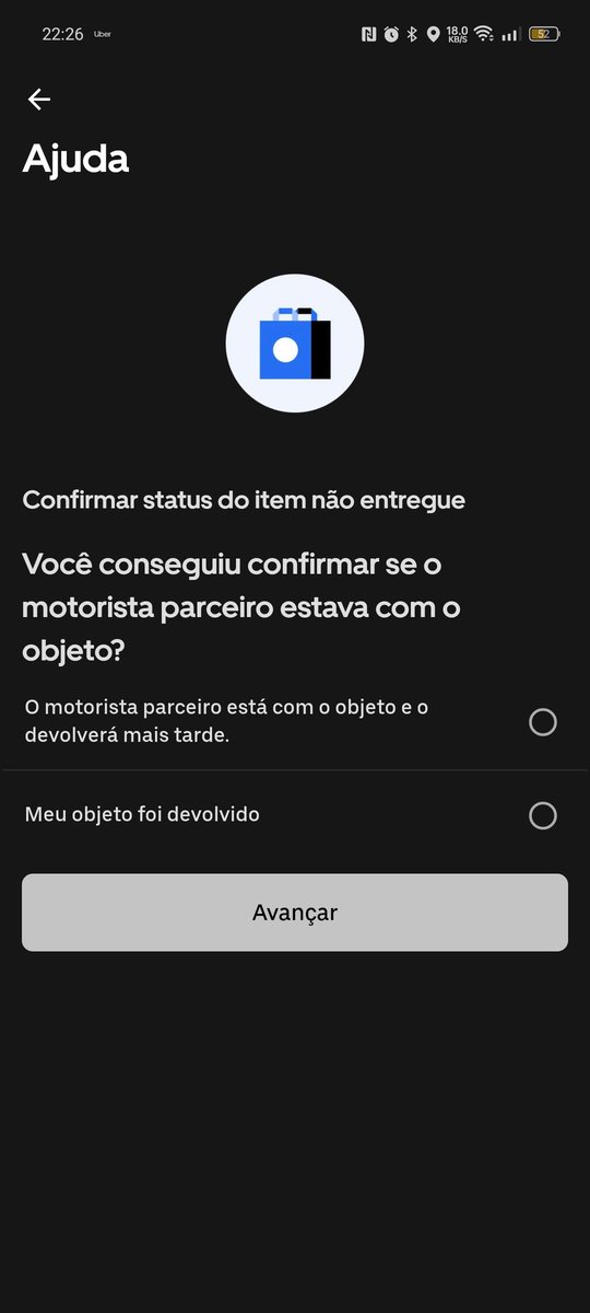 Simplesmente o motorista da <a href="/Uber_Brasil/">Uber Brasil</a> sumiu com minha entrega, tem a opção de dizer que não consegue entrar em contato com motorista e não faz mais nada depois só dizer que recebi ou que contatei ele MAS EU NAO CONSEGUI, e não existe suporte pra isso