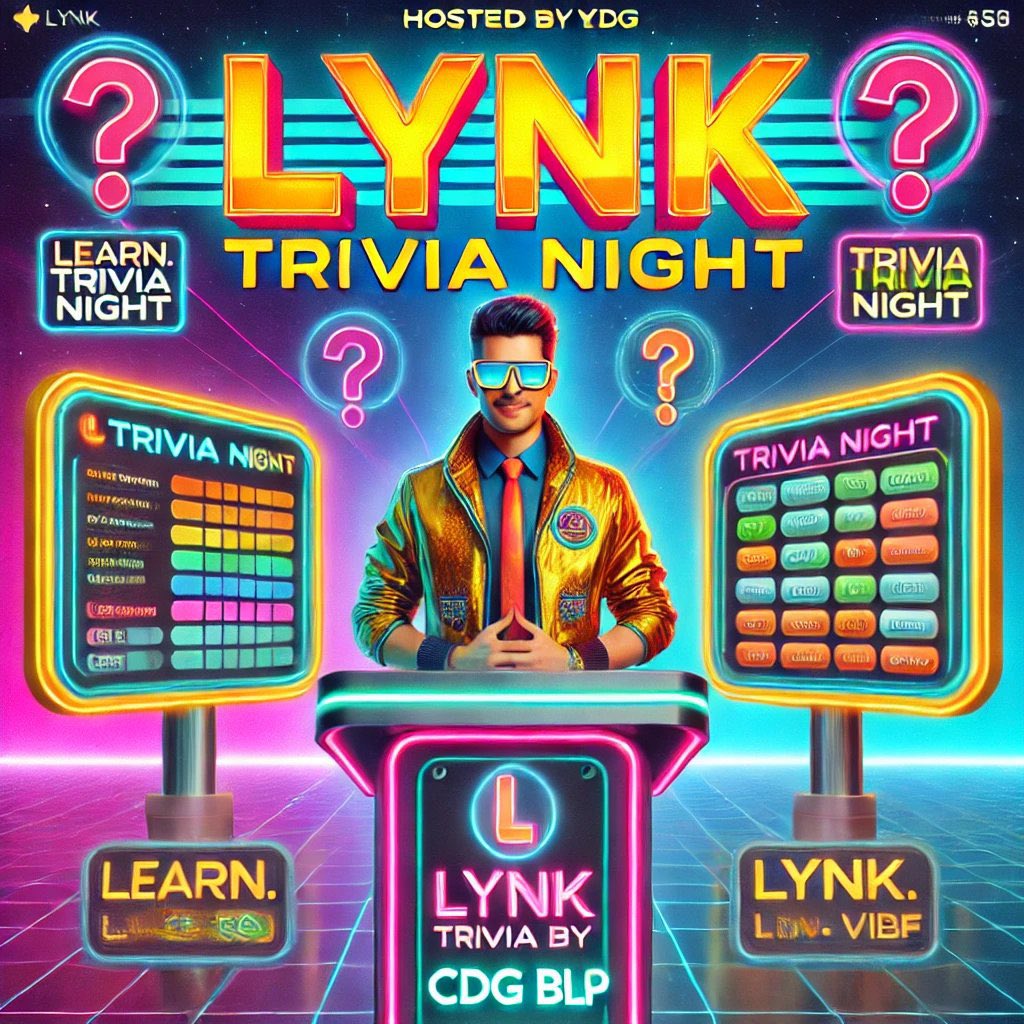 🚨 LYNK X Trivia Night – April 1st! 🚨

Join @HOLDLYNK + CDG for an EPIC trivia showdown! 🎤🔥

📅 April 1st, 2025
⏳ Pre-event warm-up: 3:30 PM EST
❓ Trivia starts: 4:00 PM EST

💰 5000 LYNK in prizes! 💰
✅ 100 LYNK per question
🏆 1000 LYNK to the top performer
🎁 Bonus