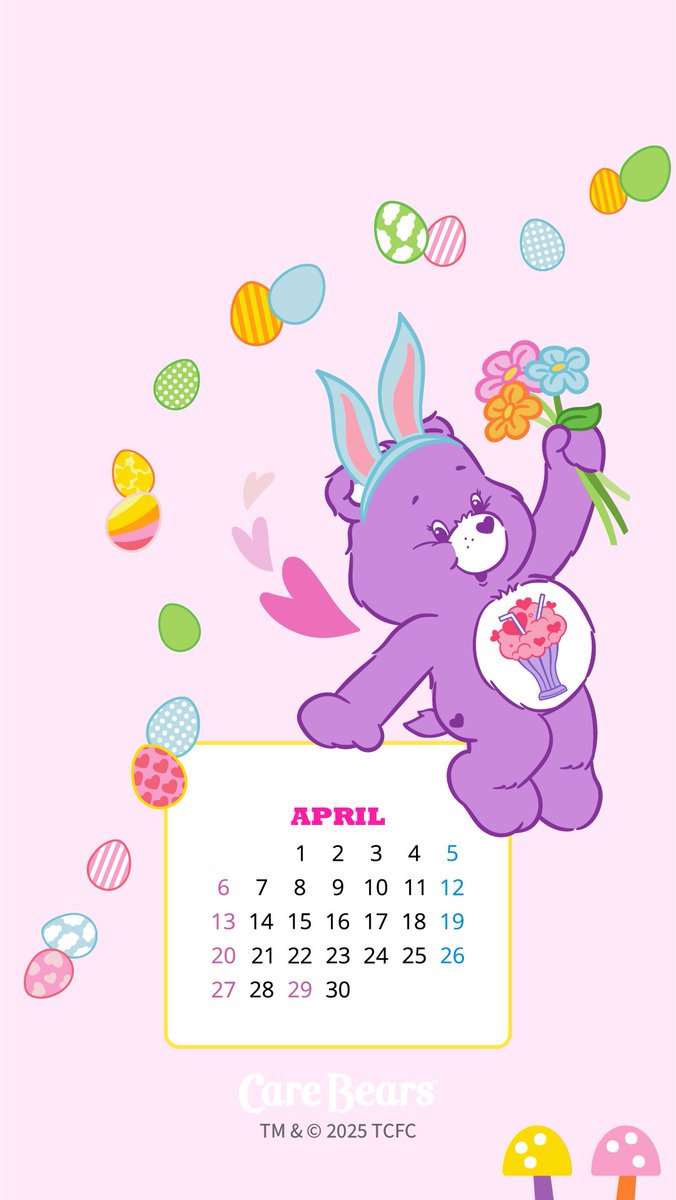 💜🐣 4月カレンダー 🐣💜 来月から使えるスマホ壁紙にぴったりな