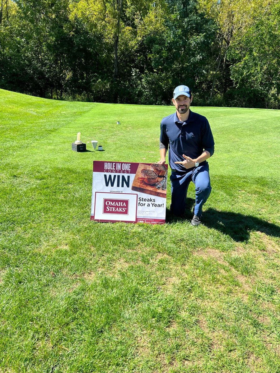 HoleInOneIntl's tweet image. #FreeSteaksFriday - Congrats to Michael C. who aced a 144-yard non-target hole with a gap wedge winning a year of free #omahasteaks courtesy of Hole in One International.