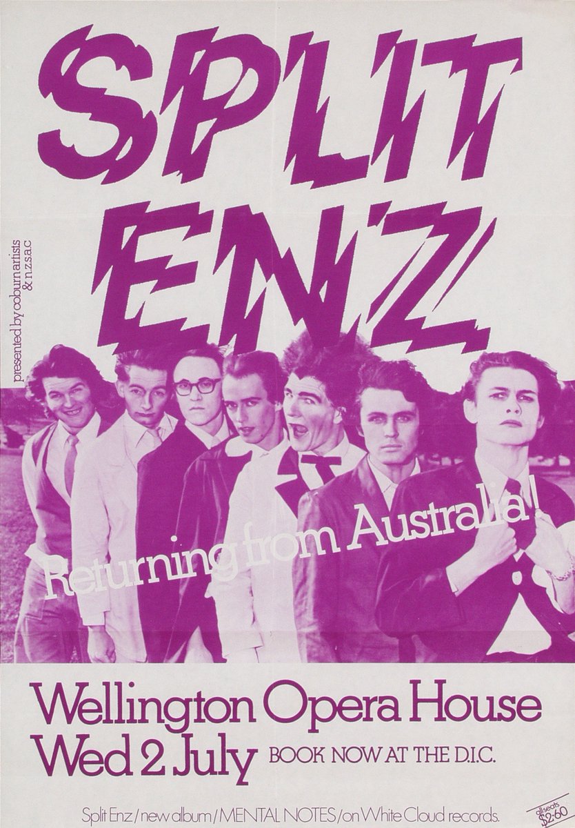 Split Enz Gig Poster. Wellington July 1974. (Enz Archives, Kalorama)