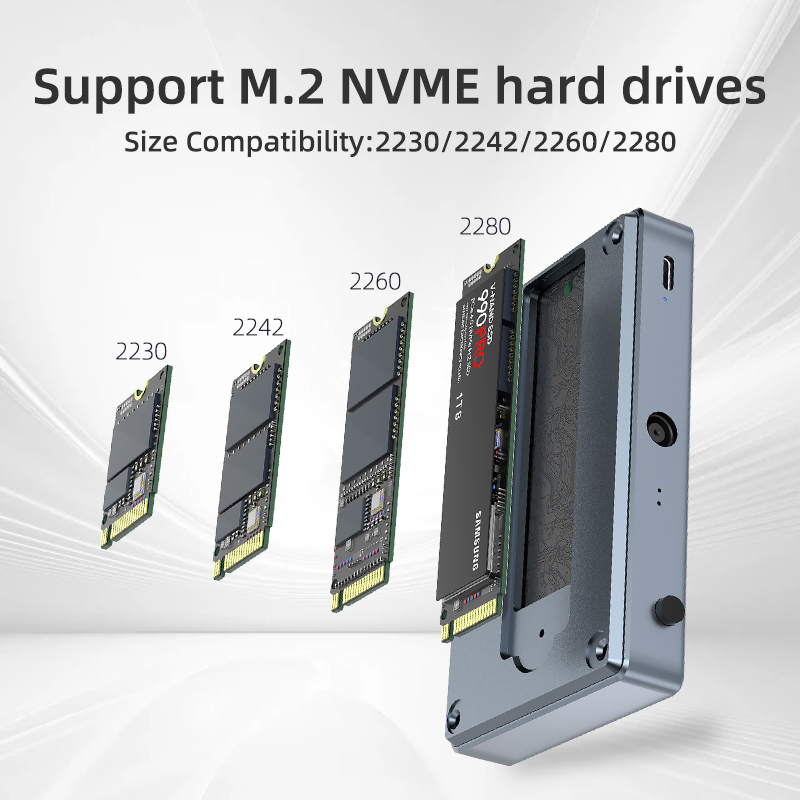 6 in 1 Thunderbolt 5 HUB Docking Station with SSD Enclosure

Specifications:

。Power Supply:180W DC power input

。Upward Interface:1 x ThunderboltTM 5

。3 x ThunderboltTM 5（80/120 Gbps）

。1 x M.2 SSD Slot-64 Gbps

。1 x USB A 3.2 Gen 2（10 Gbps）