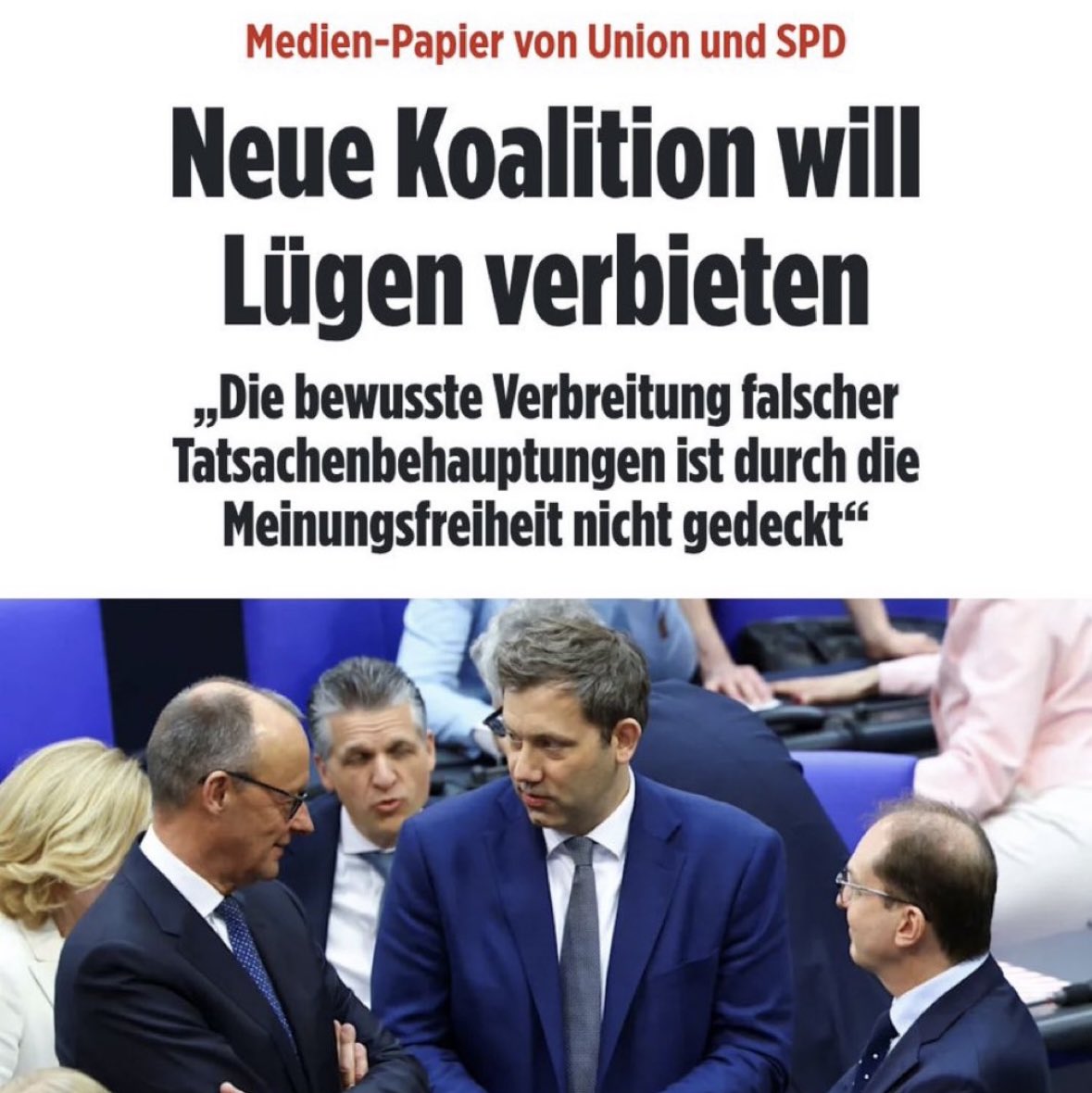 Gilt das Schuldenbremsen-Märchen der CDU dann als „bewusste Verbreitung falscher Tatsachenbehauptungen“ – oder fällt es doch eher unter die Meinungsfreiheit?

Frage für einen Freund.
