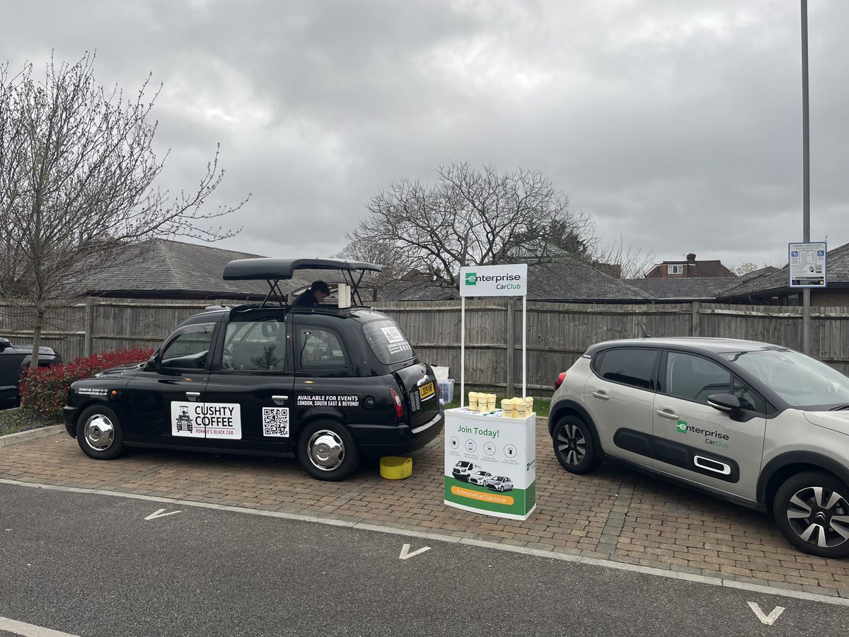 Looking forward to showcasing our Enterprise Car Club to residents at Brooklands in Ashford in partnership with A2D today with free coffee and memberships to travel sustainably!