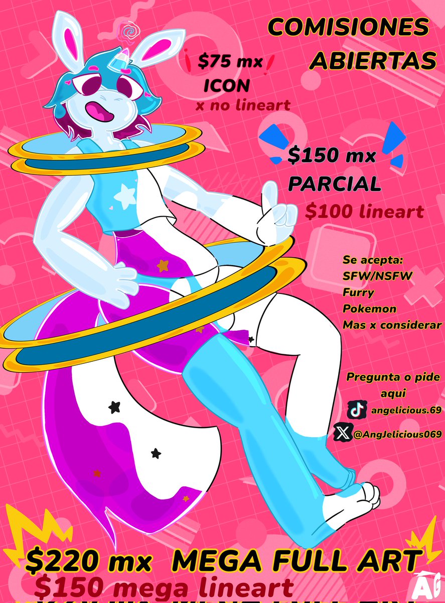 AngJelicious069's tweet photo. Espero les guste mi tabla de comisiones y la compartan, sin pena pregunten :3 y tambien el JUNICORNIO de uva espero les agrade https://t.co/odxKFAZjIr
