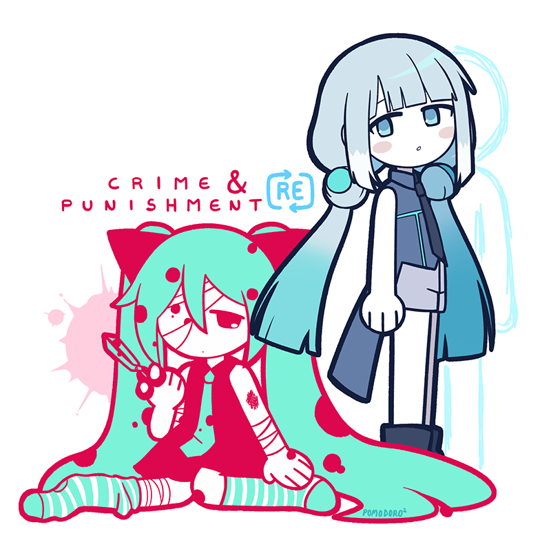 Both styles are pretty 🩵

#初音ミク #罪と罰(Reloaded)