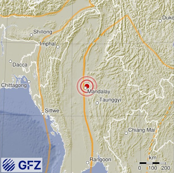 BREAKING: USGS upgrades magnitude of Myanmar earthquake to 7.7