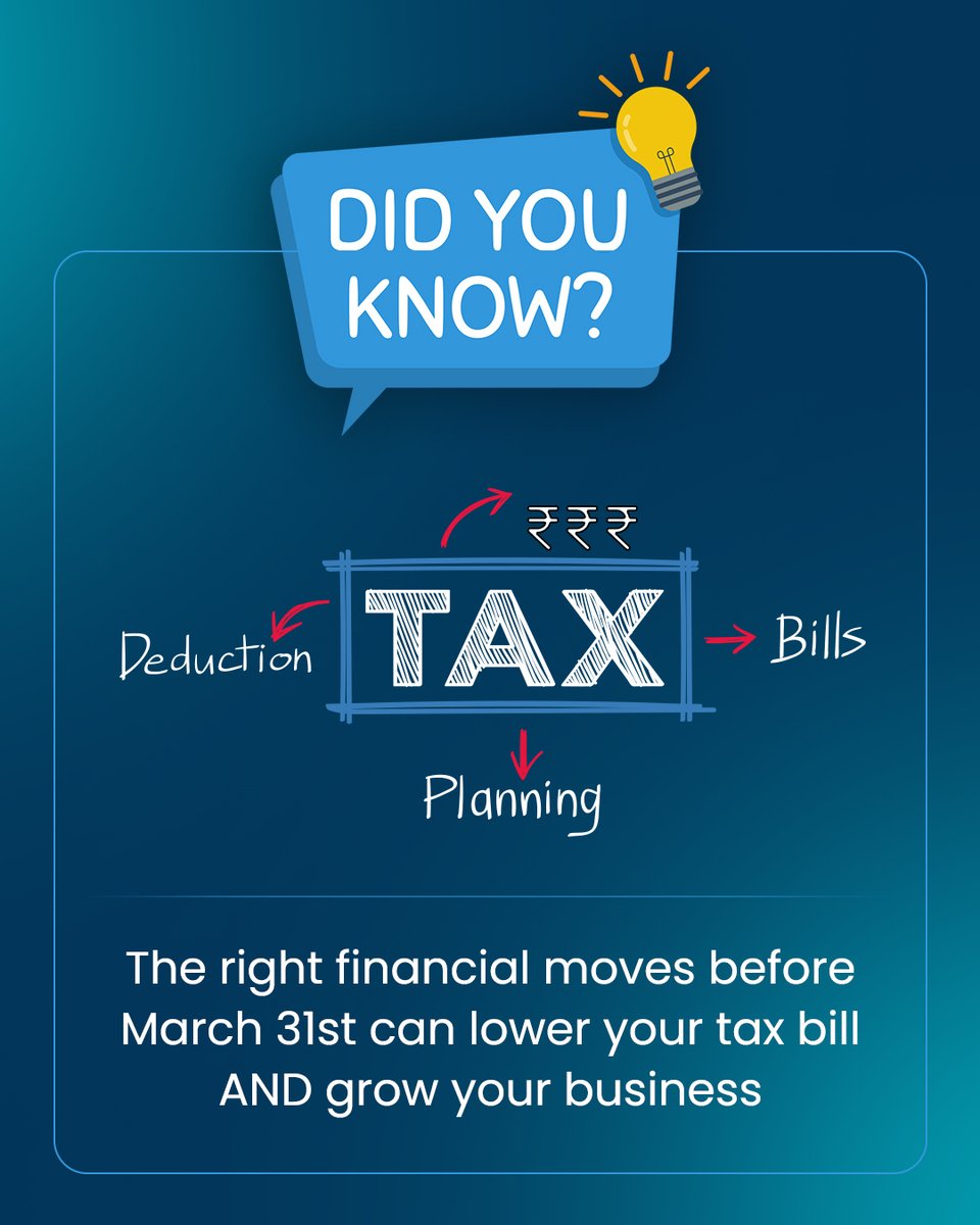 RohanKardile's tweet image. Ever feel like tax season is a maze? 

For small businesses, it's actually an opportunity to strategically invest and grow.

#tax #taxrefund #savetax #savemony #msme #Investment #Incometax #FinancialPlanning #financialyearend #financialyear