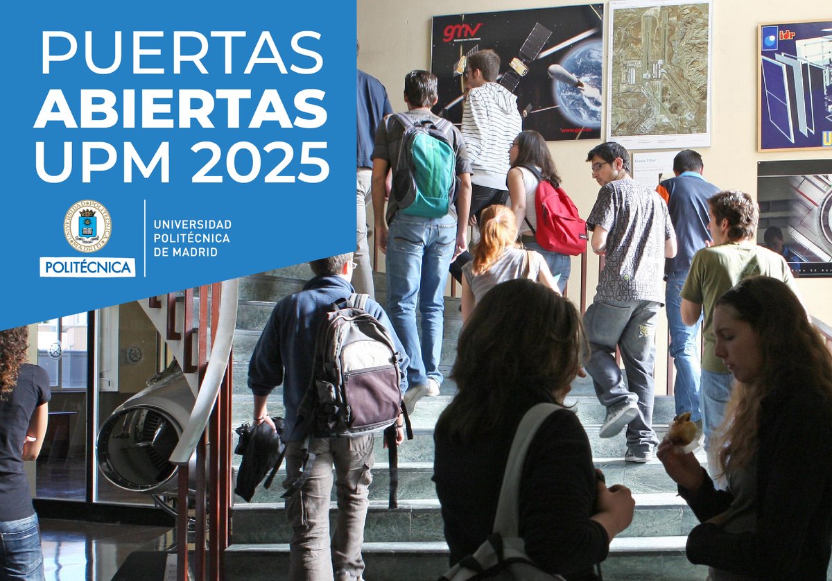 Universidad Politécnica de Madrid (@la_upm) on Twitter photo ¿Quieres estudiar en la #UPM? ¡Te contamos todo sobre nuestra universidad! La próxima semana llegan las jornadas de puertas abiertas de <a href="/industrialesupm/">Escuela Industriales</a>, <a href="/ETSEM_UPM/">Edificación UPM</a>, <a href="/ETSAMadrid/">ETSAM</a>, <a href="/etsiaab/">ETSIAAB / #AlimentaElFuturo</a>, <a href="/GeomaticaUPM/">ETSI Topografía, Geodesia y Cartografía - UPM</a>, <a href="/aeroespacialUPM/">ETSIAE - UPM</a> y <a href="/TelecoCampusSur/">Teleco Campus Sur || ETSIST - UPM</a>.
ℹ️short.upm.es/skn01
#somosUPM ¿Quieres estudiar en la #UPM? ¡Te contamos todo sobre nuestra universidad! La próxima semana llegan las jornadas de puertas abiertas de <a href="/industrialesupm/">Escuela Industriales</a>, <a href="/ETSEM_UPM/">Edificación UPM</a>, <a href="/ETSAMadrid/">ETSAM</a>, <a href="/etsiaab/">ETSIAAB / #AlimentaElFuturo</a>, <a href="/GeomaticaUPM/">ETSI Topografía, Geodesia y Cartografía - UPM</a>, <a href="/aeroespacialUPM/">ETSIAE - UPM</a> y <a href="/TelecoCampusSur/">Teleco Campus Sur || ETSIST - UPM</a>.
ℹ️short.upm.es/skn01
#somosUPM